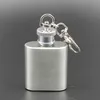 Portachiavi mini fiaschetta in acciaio inossidabile da 1 oz Vino Whisky Pot Bottiglia Bottiglie per bevitori Bicchieri portatili WLL623