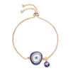 2021 Turkish Lucky Blue Crystal Evil Eye Bracelets For Women Handmade Gold Chains Fashion Jewelry Bracelet woman jewelrys