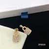 Diamond Lock Pattern Earring Delicate Letter Necklace Personalized Street Punk Ear Stud Hip Hop Pendant Necklaces