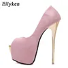 Eilyken Women Pumps high heels Womens Sexy Peep Toe Pumps Platform shoes White Black Pink Wedding Party shoes size 34-45 Y0611