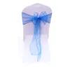 Stol täcker 18*275 cm Organza Bröllopsstol Cover Sash Party Bankettstolar Bow Sashes With Ribbon Ceremony Decorations