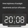 Horloge de table de bureau LED Réveils numériques Miroir de maquillage Minuterie électronique Snooze Affichage de la température Décoration de la maison ZL0054-1