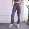 Fiess Yoga-Hose für Damen mit hoher Taille, pfirsichfarben, locker, lässig, Kordelzug, Sport, schnell trocknend, Jogger, atmungsaktiv, Fitnessstudio, Kleidung, Damenhose