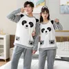 Winter lange mouwen paar dikke warme flanel pyjama sets voor mannen schattige cartoon nachtkleding pyjama's vrouwen homewear thuis kleding 211110