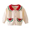 Pullover VearDoller Girls Sweater Autumn Winter Arrival Long Sleeve Children's Clothing Cute Watermelon Kids Knitted Cardigan