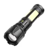 Ficklampor facklor kraftfulla led att USB laddas ut ultraljus zooma 4 belysningslägen multifunktion vattentät fackla