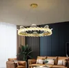 Postmodern golden light luxury hall crystal chandelier creative minimalist restaurant lighting romantic warm master bedroom lamp