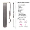 Custom natural straight wave ponytails grey updo bun puff pony tail hairpiece Wrap around clip in with two combs easy ponytail gray hair extensions 100g 120g