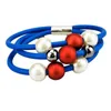 Uk New Purple Rubber Bracelets Women Charm Pearl Bangles 6 Colors Handmade Gift Bracelet Classic Jewelry Elasticity Chains Q0719