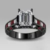 Taille5-10 bijoux de luxe 10kt or blanc rempli GF rouge AAA zircon cubique femmes fiançailles bague de mariage cadeau choucong