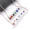 7 Chakra Gips Pendant Lijn Winding Natuursteen Amethyst Kralen Onregelmatige Meditatie Energie Handvat Carneool Crystal Necklace