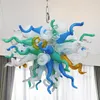 현대식 도매 빈티지 펜던트 램프 손으로 부엌 유럽 아메리칸 스타일 LED 라이트 라이트 chihuly 스타일 샹들리에를위한 유리 샹들리에 LR1261-2