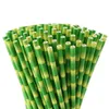 25pcs/lot 100lots Paper Straws 19.5cm Disposable Bubble Tea Thick Bamboo Juice Drinking Straw Eco-Friendly Milk Birthday Wedding Party Gifts