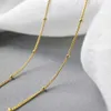 925 Sterling Silver Choker Necklace 35cm+5cm Short Chain Gold Thin Slim Luxury Beads Jewelry Rock Punk Jewels