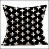 Bedding Supplies Textiles Home & Garden Halloween Christmas Black White Pillowcase Geometry Cushion Ers Cotton Linen Er For Sofa Bed Nordic