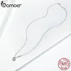 BAMOER pur 925 argent Sterling clair CZ coeur serrure et clé lien chaîne collier ras du cou pour les femmes luxe déclaration bijoux SCN315