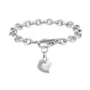 Bangle Cremation Urn Bracelet For Ashes Stainless Steel Love Heart Inlaid Crystal Pendant Keepsake Memorial Hand Chain Melv22