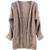 Maglione di cashmere Donna Lana Autunno Inverno Spessa Calda Maglia morbida Cavo Cardigan lungo oversize vintage 210922