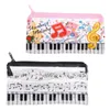 Sacs à crayons P82F MUSIQUE Remarque Piano Clavier Clavier Plastic Transparent Sac Étudiant cadeau