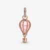 100% 925 Sterling Silver Sparkling Pink Hot-Air Balloon Dangle Charm Fit Pandora Original European Charms Bracelet Fashion Wedding Egagement Jewelry Accessories