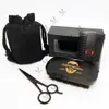 MOQ 100 Sets OEM Custom Logo Black Beard Hair Care Set met Box Box Baarden Borstel Dual Sided Tanden Kam en Grooming Scissors