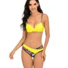 2021 Sexy Bikini bathing suits woman Push Up Bikini Set Patchwork Swimsuits Ruched Swimwear Women Strap Yellow Beach Wear258x3405162