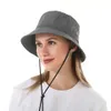 Women Lightweight Safari SunHat Quick Dry Fishing Hat with Strap Cool Summer outdoor cap solid color