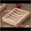 Dishes Aessories Home & Gardennatural Wooden Dish Tray Holder Storage Soap Rack Boxes Container For Bath Shower Plate Bathroom Da084 Drop Del