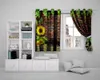 赤レンガの壁のデジタル印刷の室内装飾の実践的なカーテンのドレッツにぶら下がっている3D壁画のカーテンエメラルドの緑の植物の花
