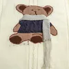 Мужчины хип-хоп вязаные джемпера свитера 3D шарф медведь уличная одежда Harajuku осенний хлопок мода повседневная свободные пуловеры хипстер