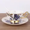 Tasse à café en porcelaine de qualité supérieure, service à thé et soucoupe créatifs européens, tasse à thé de l'après-midi pour fête à domicile, soucoupes en porcelaine