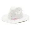 Summer Hats For Women Beach Sun Hats Fashion Flat Brom Bowknot Panama Lady Casual Wide Brim Hat with Crystal