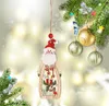 9 Disegni Ciondolo albero di Natale Modello natalizio Fiocco di neve cavo in legno Pupazzo di neve Campana Decorazioni pendenti Festival domestico colorato RRD6808