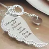 Dames Lovely Letter Print Wings Angel Hanger Kettingen Zilver Sleutelbeen Keten Sieraden Gift