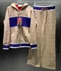 Kvinnors spårdräkter Designer Fashion Suit kontrast Färgtråd Vävt midja Jacquard Straight Pants Sportwear Jacket Casual Animal Print- BSYH