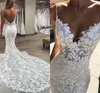 2021 Berta Mermaid Abiti da sposa 3D Applique floreale Pizzo Backless Sweep Tulle Train Plus Size Boho Beach Abiti da sposa Robe De