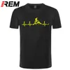 REM Mountain Bike Heartbeat Funny MTB Dirt Bike T-shirt Plus Taille Personnalisé T-shirt à manches courtes pour hommes Mode Famille Coton 210324