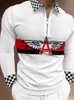 Spring and Autumn Breathable Quick Drying Color Digital Printing Men's Street Fashion Stitching Long-sleeve Polo Shirt Leisure l 220308