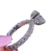 Womens Designer Ring Romantic Zircon Shining Round Stone Wedding Bridal Fashion Jewelry Engagement Rings for Women7308441