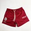 Pantalones deportivos de verano para correr, pantalones cortos de entrenamiento muscular de tres puntos para baloncesto, transpirables, de malla, para hombre