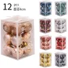 4cm x 12 Pieces per Box Christmas Tree Decorations Indoor Decor Colorful Plated Balls Ornaments In 6 Colors BS00008