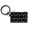 Regalo de fiesta Moda Dama Leopardo Llavero Anti Release Ring Zero Wallet Leather Wrist Card Bag T500764