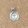 Breloques initiales de l'alphabet "P" simple face, perle pendante pour la fabrication de bijoux, collier, accessoires de bricolage, 18x30.5mm, 50 pièces/lot, A-468a