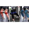 Wydłużone sportowe podkładki Nylon Silikonowe Spring Compression Knee Brace Noga Sleeve Ochraniacz Protector Knee Support Running Knepads Q0913