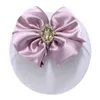 Large Satin Hair Bows With Wide Nylon Headband Girls Kids Pearl Rhinestone Headband Turban Child Girls Hair Accessories