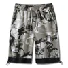 Casual Beach Shorts Men Sommar Polyester Herrkläder Bermuda Camoufalge Drawstring Streetwear Shorts Homme Oversize M-4XL 210601