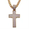 Mode Vrouwen Mannen Wit Crystal Cross Hanger Stainlesteel Religie Jesus Arc Gold White Zirconia Cross Ketting Sieraden X0707