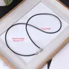 Pendant Necklaces 10pcs DIY Necklace Rope Cord Rubber Black Jewelry Making With Lobster Clasp Gift