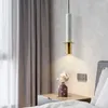 Nordic Marble LED Pendant Lamps Modern Simple Art Bedroom Bedside Single Head Hanging Lamp Creative Matsalslampor