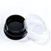 3g plástico preto viagens de plástico cosmética frasco recarregável maquiagem creme de creme lip bálsamo amostra de armazenamento de armazenamento de armazenamento frascos embalagem